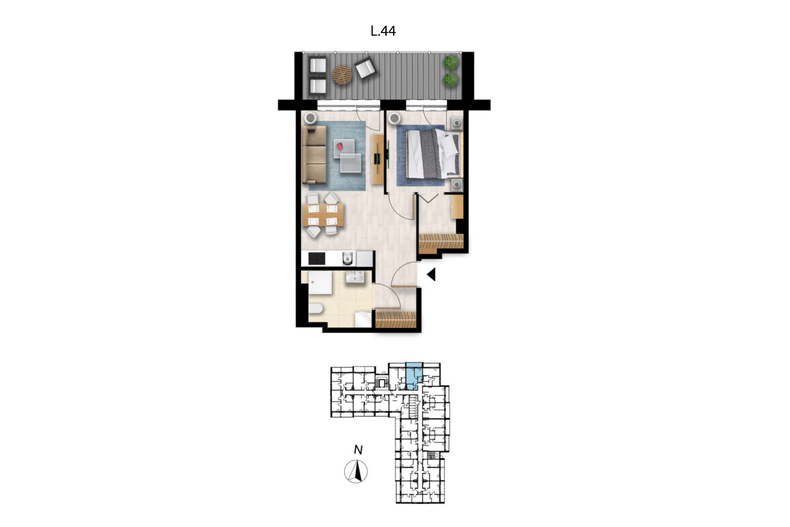 Apartament wakacyjny 40,17 m², piętro 2, oferta nr L44
