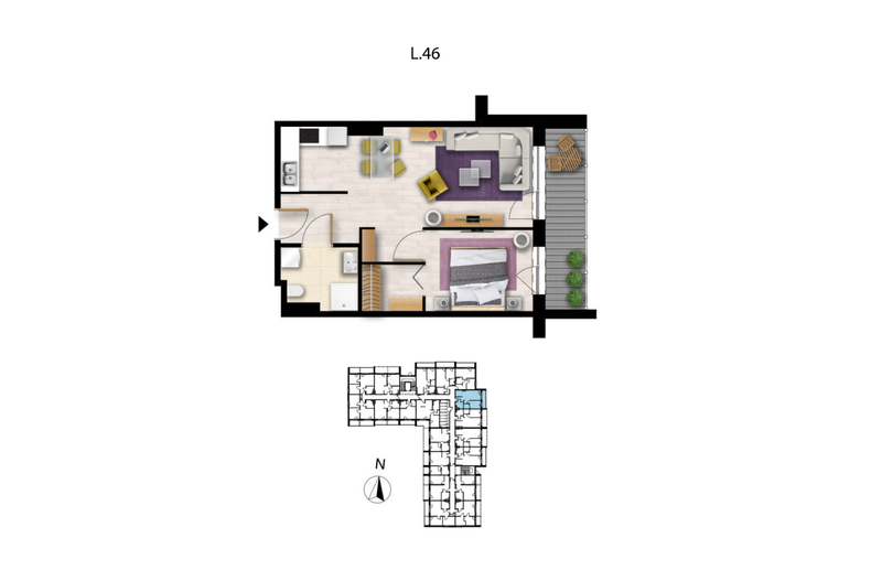 Apartament wakacyjny 43,13 m², piętro 2, oferta nr L46