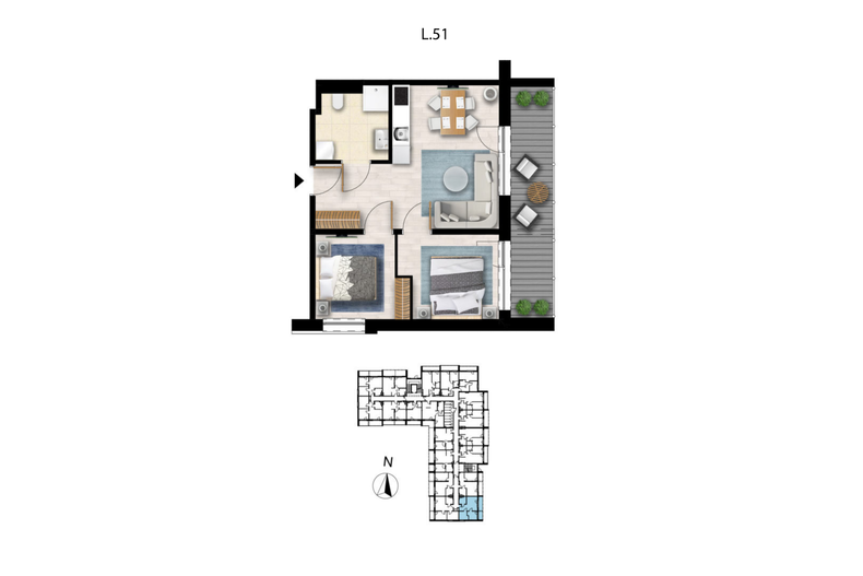 Apartament wakacyjny 44,51 m², piętro 2, oferta nr L51