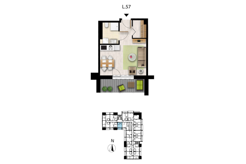 Apartament wakacyjny 27,30 m², piętro 3, oferta nr L57