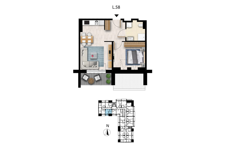 Apartament wakacyjny 37,34 m², piętro 3, oferta nr L58