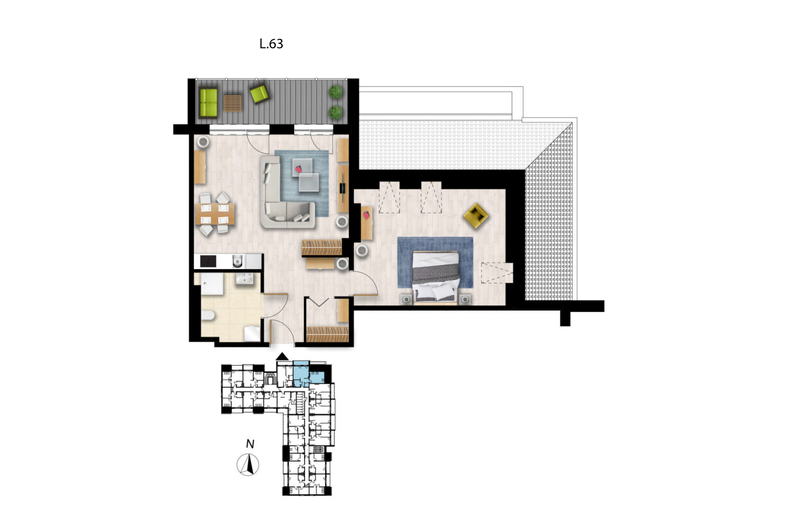 Apartament wakacyjny 59,62 m², piętro 3, oferta nr L63