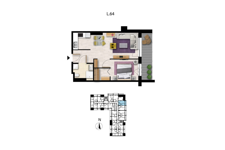 Apartament wakacyjny 42,92 m², piętro 3, oferta nr L64