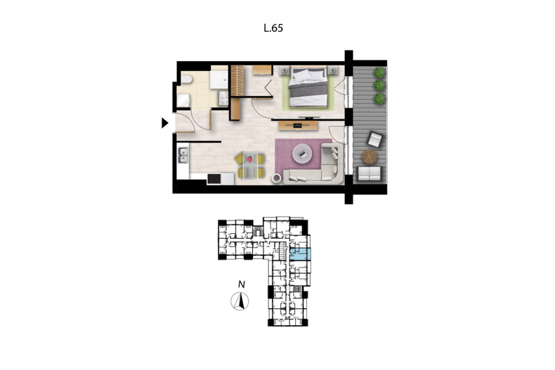 Apartament wakacyjny 42,13 m², piętro 3, oferta nr L65