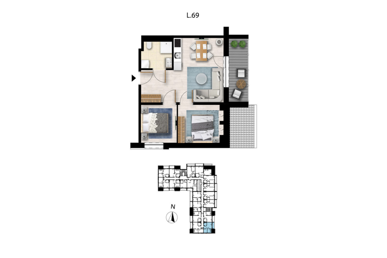 Apartament wakacyjny 40,13 m², piętro 3, oferta nr L69