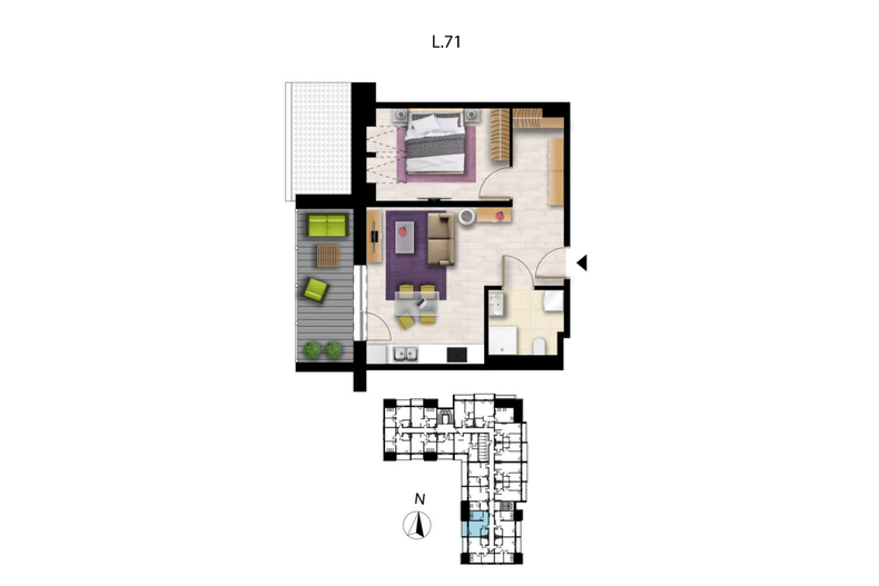 Apartament wakacyjny 39,29 m², piętro 3, oferta nr L71