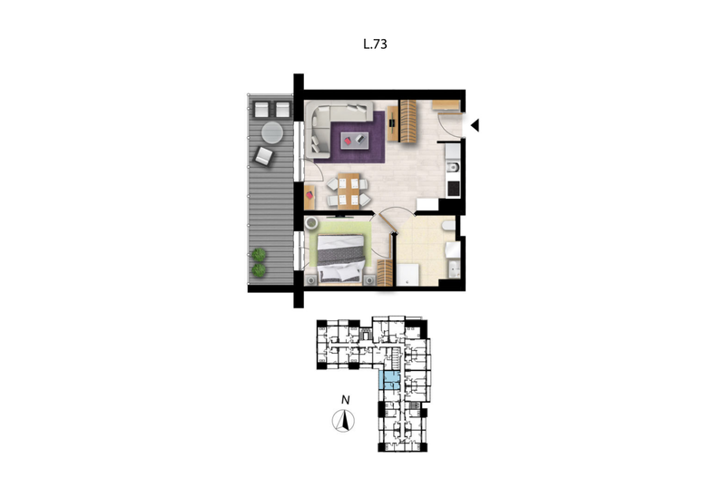 Apartament wakacyjny 39,97 m², piętro 3, oferta nr L73