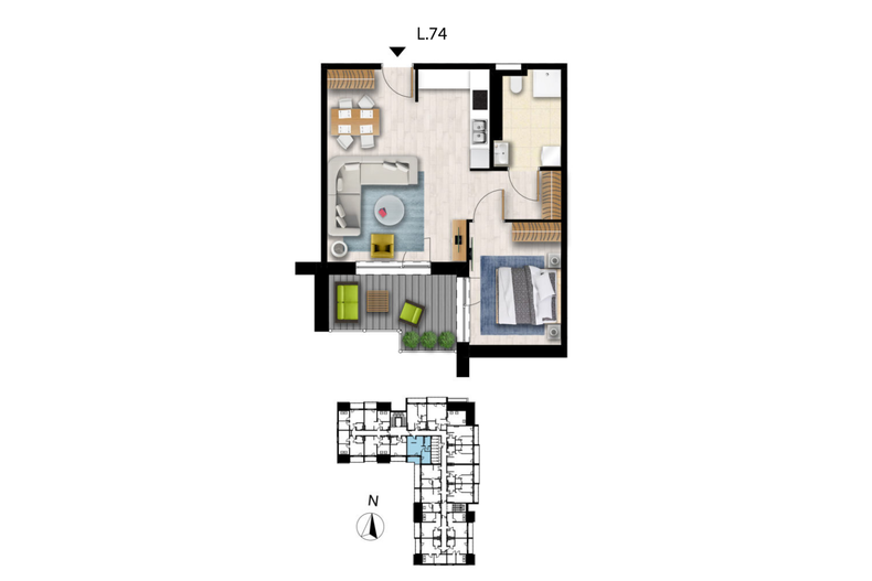 Apartament wakacyjny 47,62 m², piętro 3, oferta nr L74