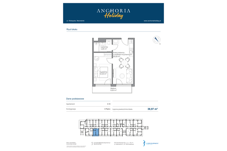Apartament wakacyjny 36,97 m², piętro 3, oferta nr B_3_14