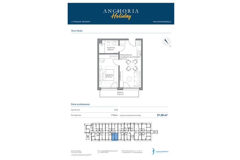 Apartament wakacyjny 37,54 m², piętro 2, oferta nr B_2_10