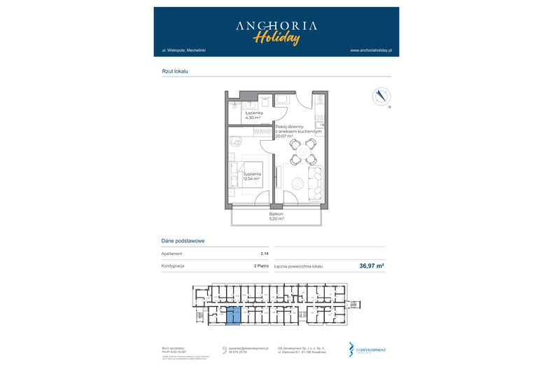 Apartament wakacyjny 36,91 m², piętro 2, oferta nr B_2_14