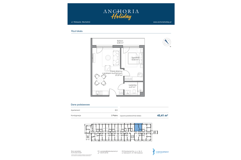 Apartament wakacyjny 45,34 m², piętro 2, oferta nr B_2_3