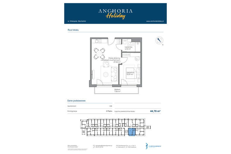 Apartament wakacyjny 44,72 m², piętro 2, oferta nr B_2_4