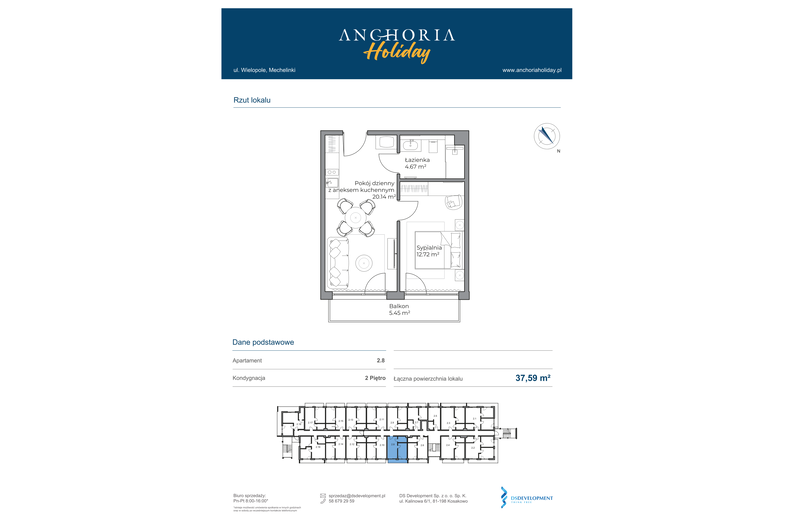 Apartament wakacyjny 37,53 m², piętro 2, oferta nr B_2_8