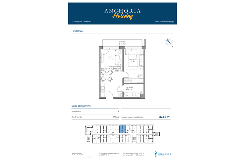 Apartament wakacyjny 37,52 m², piętro 2, oferta nr B_2_9