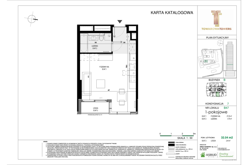 Apartament 32,04 m², piętro 7, oferta nr B.47
