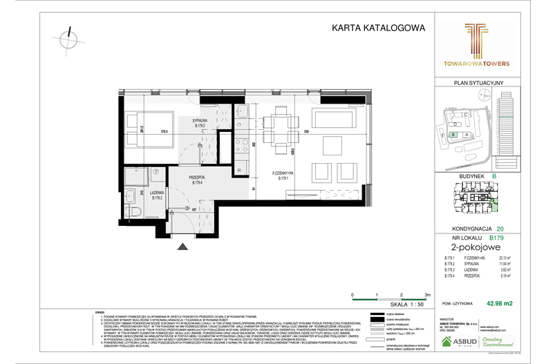 Apartament 42,98 m², piętro 20, oferta nr B.179
