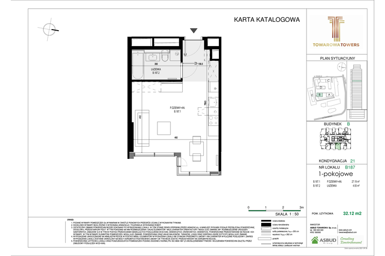 Apartament 32,12 m², piętro 21, oferta nr B.187