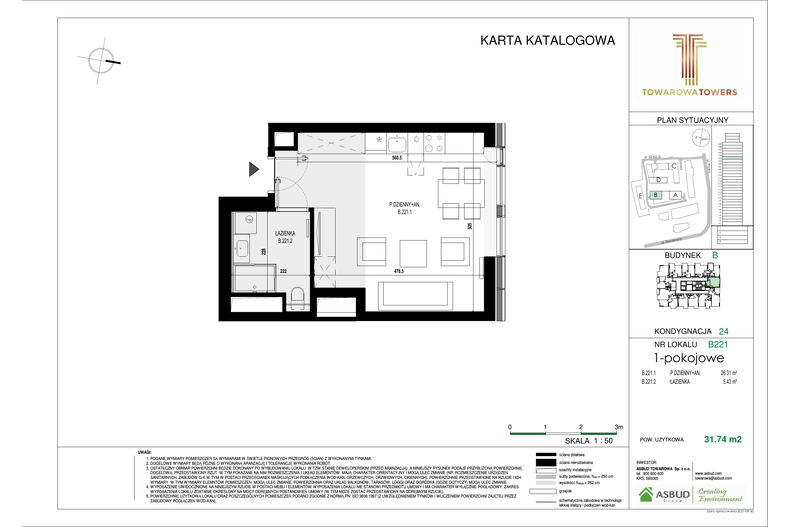 Apartament 31,74 m², piętro 24, oferta nr B.221