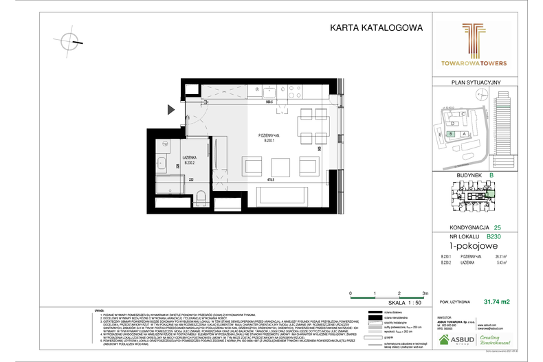 Apartament 31,74 m², piętro 25, oferta nr B.230