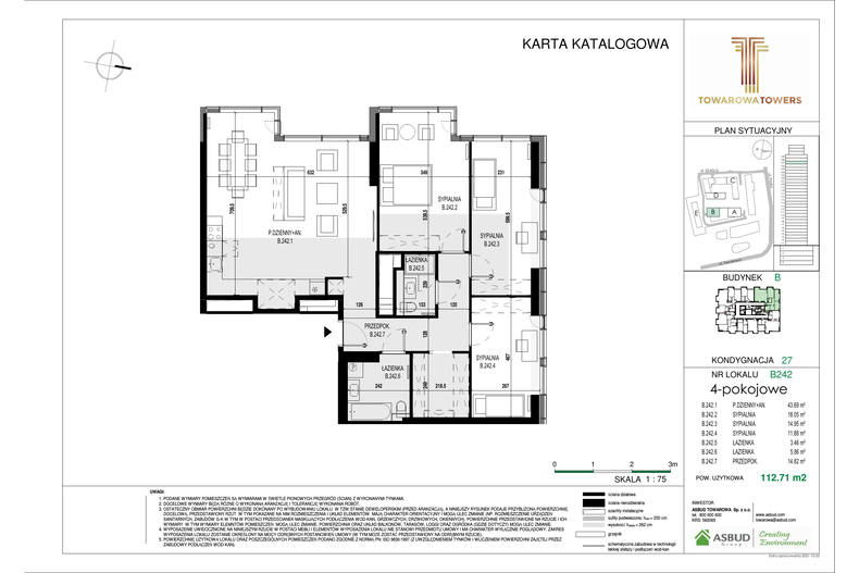 Apartament 112,71 m², piętro 27, oferta nr B.242