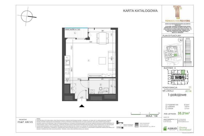 Apartament 36,03 m², piętro 11, oferta nr A.114