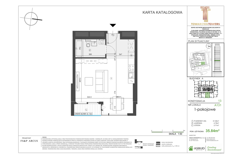 Apartament 36,56 m², piętro 13, oferta nr A.131