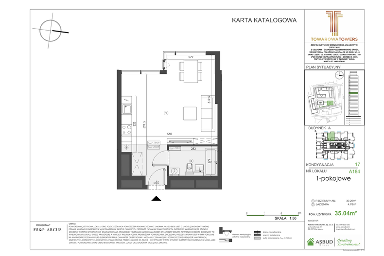 Apartament 36,02 m², piętro 17, oferta nr A.184