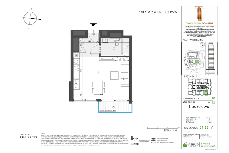 Apartament 32,14 m², piętro 18, oferta nr A.192
