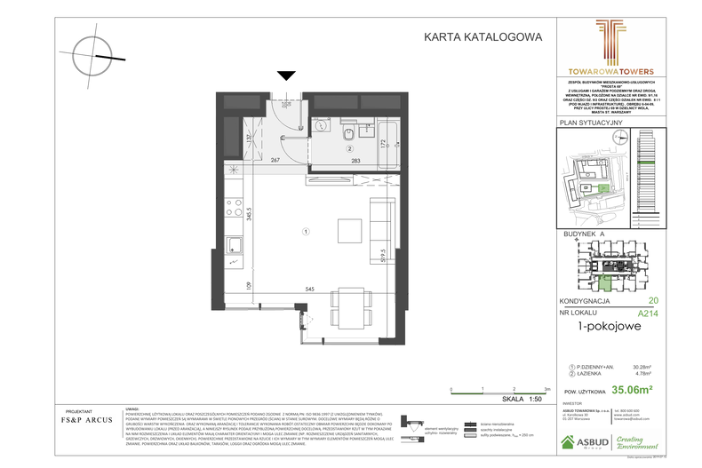 Apartament 36,04 m², piętro 20, oferta nr A.214