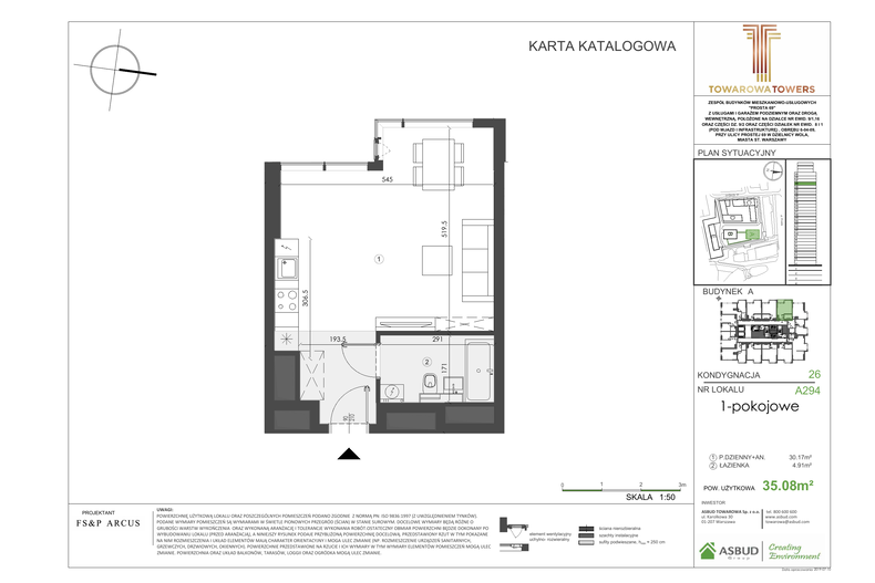 Apartament 36,11 m², piętro 26, oferta nr A.294