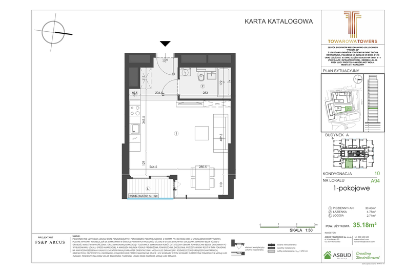Apartament 35,90 m², piętro 10, oferta nr A.94