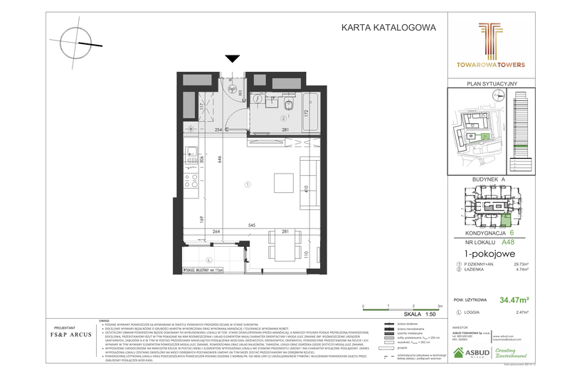 Apartament 35,22 m², piętro 6, oferta nr A.48