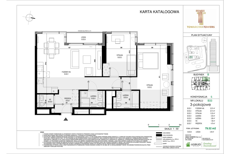 Apartament 79,52 m², piętro 5, oferta nr B.033