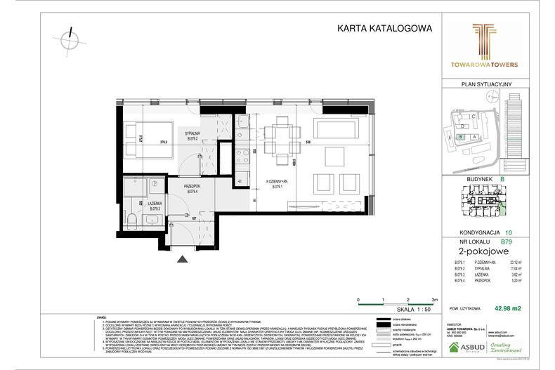 Apartament 42,98 m², piętro 10, oferta nr B.079