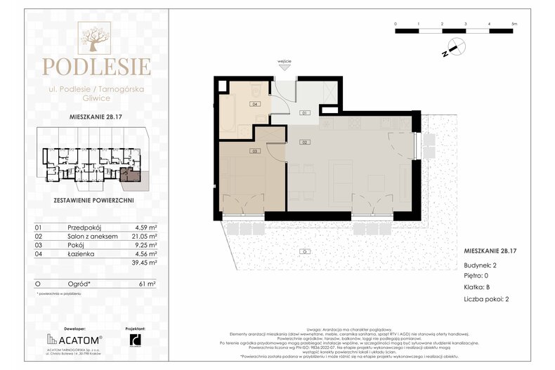 Apartament wakacyjny 39,45 m², parter, oferta nr 2B.17