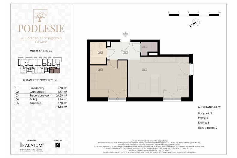 Apartament wakacyjny 48,58 m², piętro 3, oferta nr 2B.32