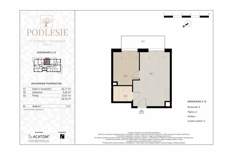 Apartament wakacyjny 35,75 m², piętro 2, oferta nr 3.13