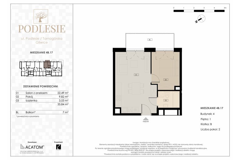 Apartament wakacyjny 35,84 m², piętro 1, oferta nr 4B.17