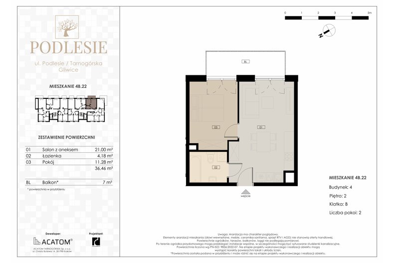 Apartament wakacyjny 36,46 m², piętro 2, oferta nr 4B.22