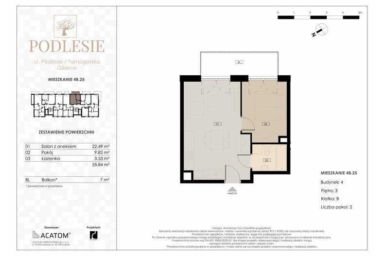 Apartament wakacyjny 35,84 m², piętro 3, oferta nr 4B.25