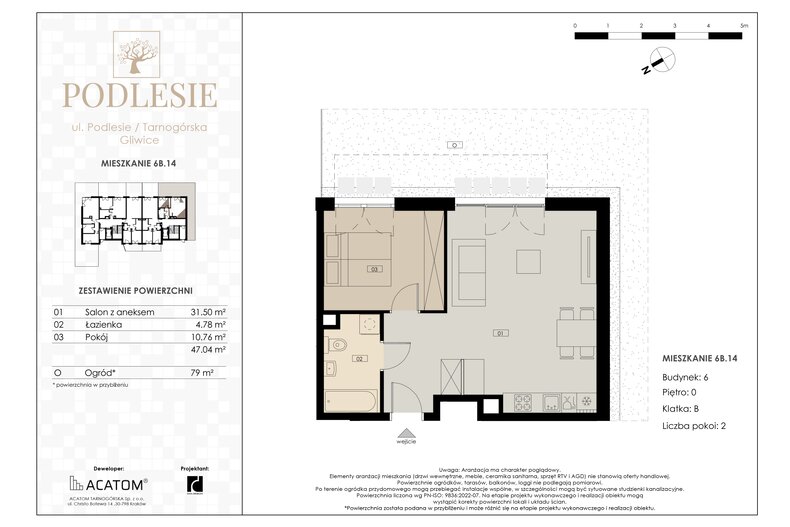 Apartament wakacyjny 47,04 m², parter, oferta nr 6B.14