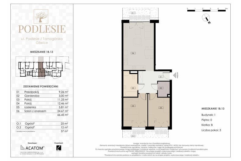 Apartament wakacyjny 66,45 m², parter, oferta nr 1B.13