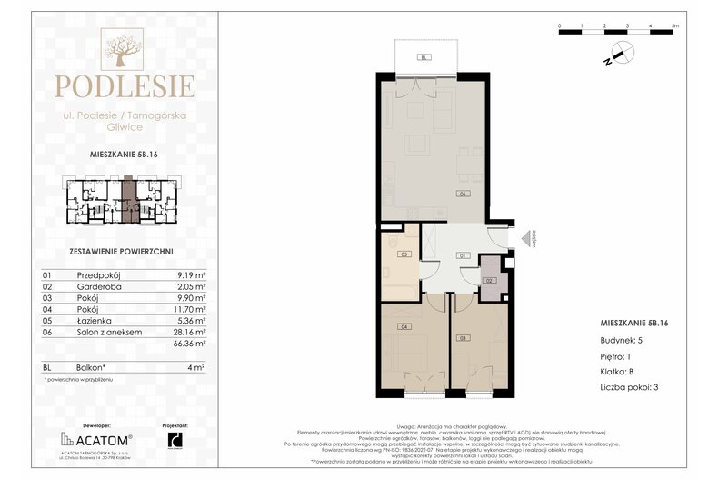 Apartament wakacyjny 66,36 m², piętro 1, oferta nr 5B.16