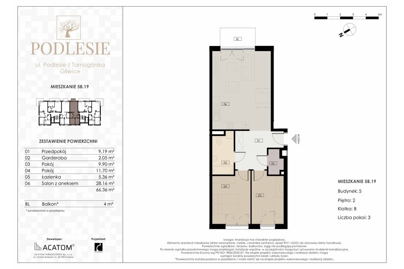 Apartament wakacyjny 66,36 m², piętro 2, oferta nr 5B.19