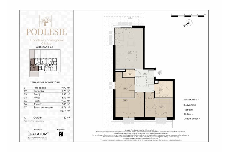 Apartament wakacyjny 82,17 m², parter, oferta nr 3.1