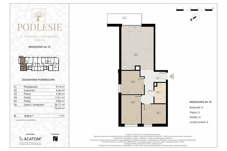 Apartament wakacyjny 70,44 m², piętro 3, oferta nr 4A.10
