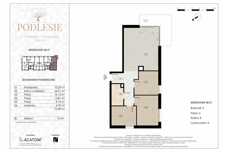 Apartament wakacyjny 73,98 m², piętro 2, oferta nr 5B.21