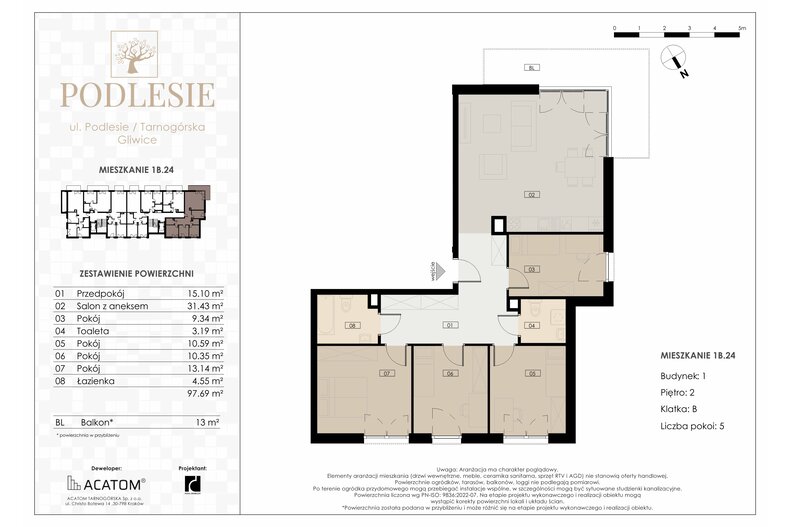 Apartament wakacyjny 97,69 m², piętro 2, oferta nr 1B.24