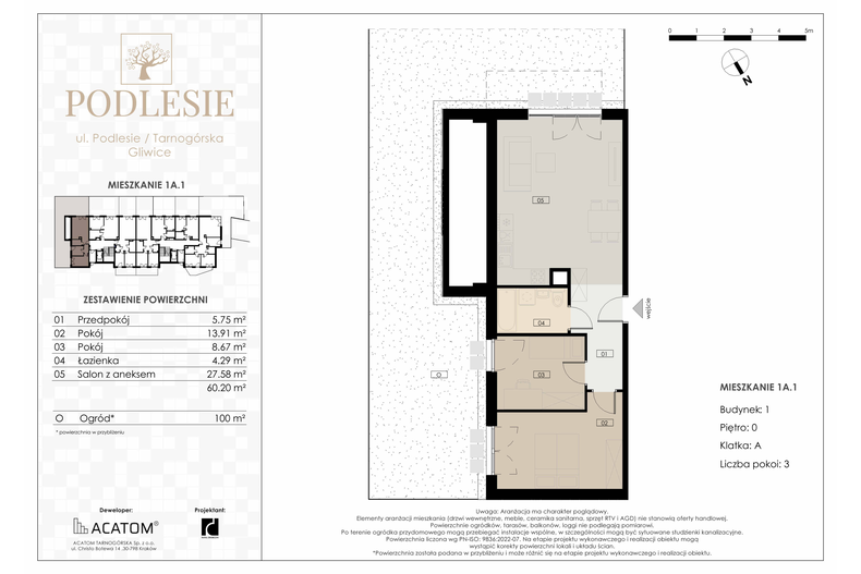 Apartament wakacyjny 60,20 m², parter, oferta nr 1A.1
